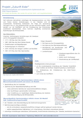 Poster: Projekt „Zukunft Eider“ - Wasserwirtschaftliche und wasserbauliche Systemstudie des Eider-Treene-Systems