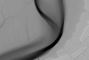 Das Bild zeigt das digitale Geländemodell 2017 der Tideeider bei Schülper Das Bild zeigt das digitale Geländemodell 2017 der Tideeider bei Schülper