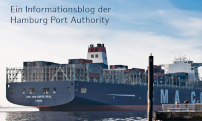 Das Bild zeigt einen Bildausschnitt vom Header der Internetseite Tideelbe.info der HPA (Hamburg Port Authority)