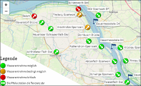 Das Bild zeigt einen Screenshot des Leitfähigkeitsmessnetzes Das Bild zeigt einen Screenshot des Leitfähigkeitsmessnetzes