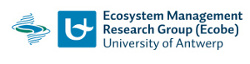Das Bild zeigt das Logo der University of Antwerpen, Ecosystem Management Research Group (Ecobe)