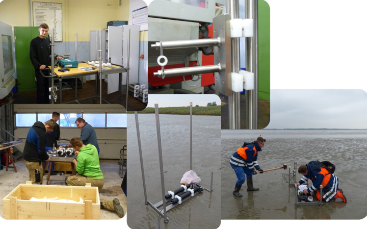 Das Bild zeigt die Fertigung einer Messsonde Das Bild zeigt die Fertigung einer Messsonde